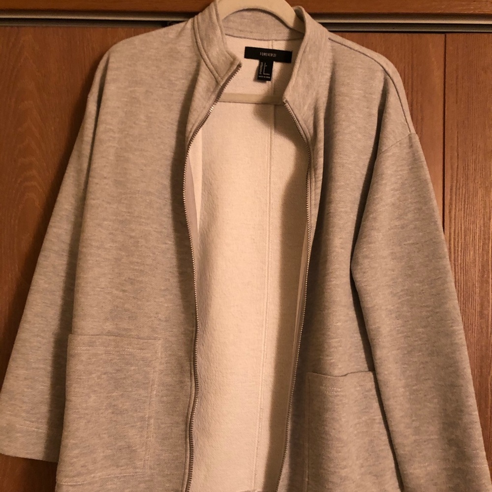 Forever21 Gray Fleece Jacket